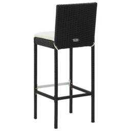 Berkfield Home 5 Piece Garden Bar Set with Cushions Poly Rattan Black - thumbnail 6