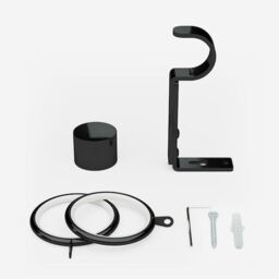 New Edge Blinds Black Nickel 28mm End Cap Fixed Length Metal Curtain Pole - Size: 280 cm - thumbnail 3