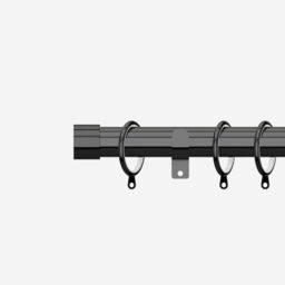 New Edge Blinds Black Nickel 28mm End Cap Fixed Length Metal Curtain Pole - Size: 280 cm - thumbnail 1