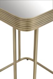 Orsina Mirrored Top Side Table With Gold Polished Frame, Modern Accent Table With Mirrored Glass Top, Side Table in Green - thumbnail 5