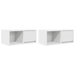Berkfield Home TV Cabinets 2 pcs White 60x31x25.5 cm Engineered Wood - thumbnail 2