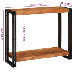 Berkfield Home Console Tables Brown 90 x 33 x 75 cm Solid acacia wood - thumbnail 9