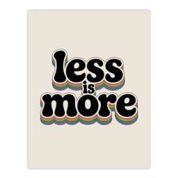 "Artery8 Less Is More Retro Rainbow Font Typography Wall Art Print in Beige - Size: W12"" x H16""" - thumbnail 1