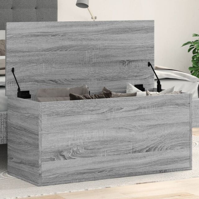 Berkfield Home Storage Box Grey Sonoma 100x42x46 cm Engineered Wood - Size: 100 x 42 x 46 cm - image 1