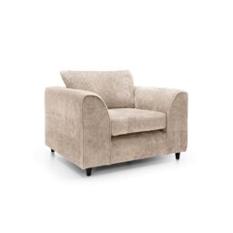 Abakus Direct Harriet Crushed Chenille Armchair Chair in Cream - thumbnail 2