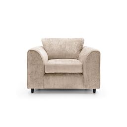 Abakus Direct Harriet Crushed Chenille Armchair Chair in Cream