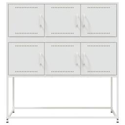 Berkfield Home Sideboard White 100.5x39x107 cm Steel - thumbnail 6