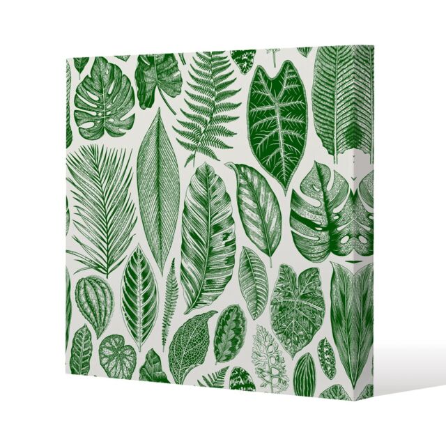 Benjamin Tate Design Leaves Mixed (Canvas Print) / 114 x 114 x 4cm in Natural - Size: 114 x 114 x 4 cm - image 1