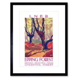 "Artery8 Travel LNER Epping Forest Liverpool Railway Framed Art Print - Size: W12"" x H16""" - thumbnail 1