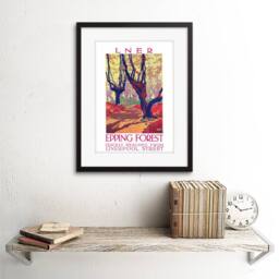 "Artery8 Travel LNER Epping Forest Liverpool Railway Framed Art Print - Size: W12"" x H16""" - thumbnail 2