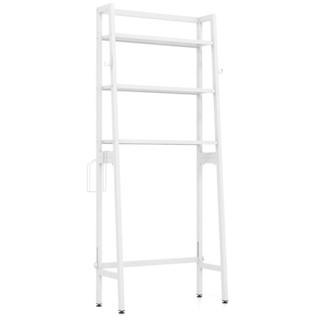Costway Over The Toilet Storage Shelf 3 Tiers Standing Above Toilet Rack Stand in White - image 1