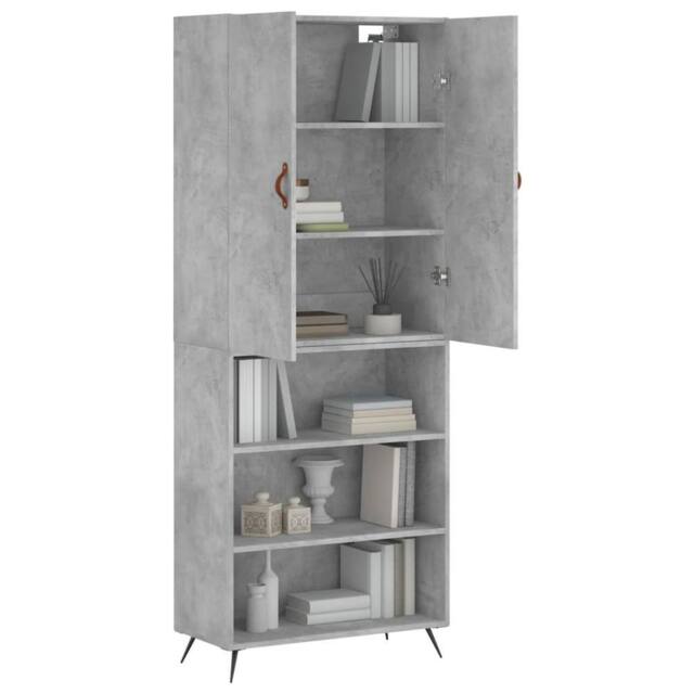 Berkfield Home Highboard Concrete Grey 69.5x34x180 cm Engineered Wood - image 1