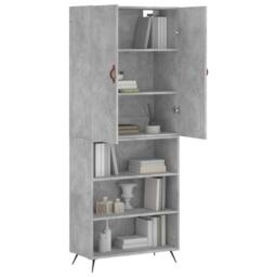 Berkfield Home Highboard Concrete Grey 69.5x34x180 cm Engineered Wood - thumbnail 1