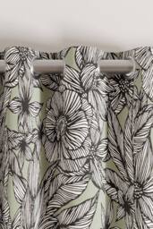 Ted Baker 'Vietnm' Cotton Lined Curtains in Green - Size: 168 cm width x 229 cm drop - thumbnail 2