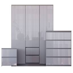 HD Designs Vida Designs Glinton 3 Piece Bedroom Set (2 Drawer Bedside Chest, 4 in Grey - thumbnail 2