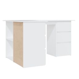 Berkfield Home Corner Desk White 145x100x76 cm Engineered Wood - Size: 145 x 100 x 76 cm - thumbnail 6