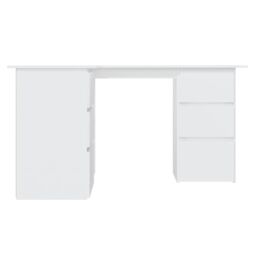 Berkfield Home Corner Desk White 145x100x76 cm Engineered Wood - Size: 145 x 100 x 76 cm - thumbnail 3