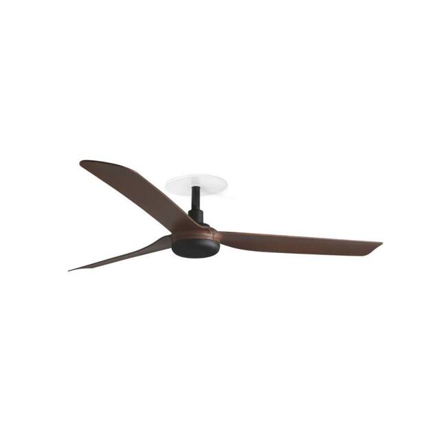 Netlighting Punt Recessed 130cm Ceiling Fan Matt Black Walnut Blades in Brown - image 1