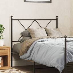 Berkfield Home Metal Headboard Black 90cm - thumbnail 2