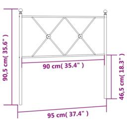 Berkfield Home Metal Headboard Black 90cm - thumbnail 6