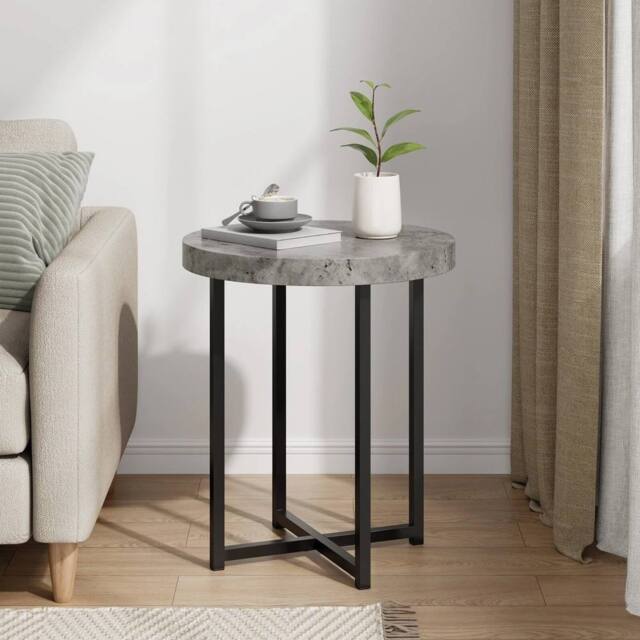EONLION Grey Concrete Effect Side Table - Size: 100 cm - image 1