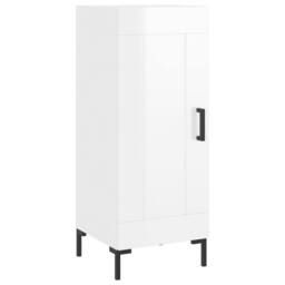 Berkfield Home Sideboard High Gloss White 34.5x34x90 cm Engineered Wood - thumbnail 1