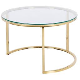 Wyld and Coco 2-Piece Nesting Tables Gold Stainless Steel Frame - thumbnail 3