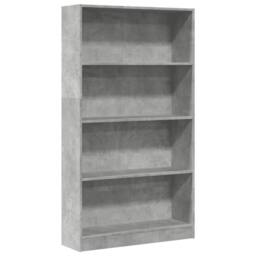 Berkfield Home Bookcase Concrete Grey 80x24x143 cm Engineered Wood - Size: 80 x 24 x 143 cm - thumbnail 1