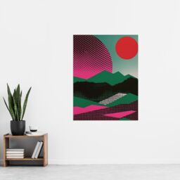 "Artery8 Wall Art Print Abstract Polka Dot Pattern Landscape Pop Art Poster in Green - Size: W12"" x H16""" - thumbnail 4