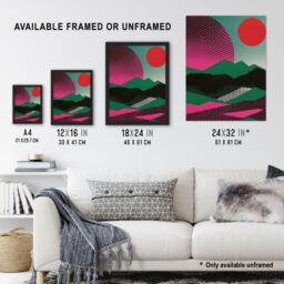 "Artery8 Wall Art Print Abstract Polka Dot Pattern Landscape Pop Art Poster in Green - Size: W12"" x H16""" - thumbnail 3