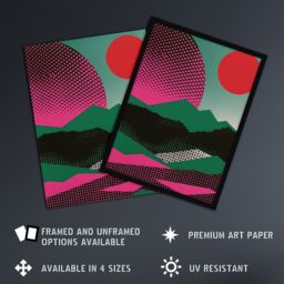 "Artery8 Wall Art Print Abstract Polka Dot Pattern Landscape Pop Art Poster in Green - Size: W12"" x H16""" - thumbnail 2