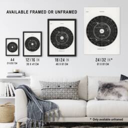 "Artery8 Solar System Zodiac Hiram Butler Vintage Framed Wall Art Print in White - Size: W12"" x H16""" - thumbnail 3