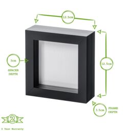 "Nicola Spring 3D Box Photo Frames - 4 x 4"" - Pack of 5 in Grey" - thumbnail 4