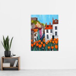 "Artery8 Blooming Tulip Flowers Yorkshire Castle Town Wall Art Print - Size: W18"" x H24""" - thumbnail 4