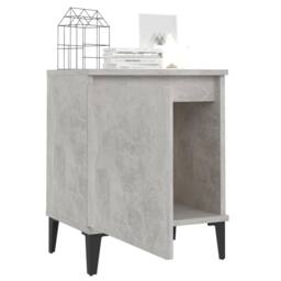 Berkfield Home Sturdy Bed Cabinets with Metal Legs 2 pcs Concrete Grey 40x30x50 cm - Size: 40 x 30 x 50 cm - thumbnail 4