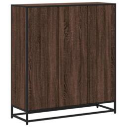 Berkfield Home Modern Bookcase Brown Oak 97.5x33x107.5 cm Engineered Wood & Metal - thumbnail 6