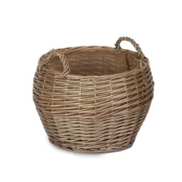 Red Hamper Wicker Antique Wash Stumpy Basket in Brown - Size: Small - thumbnail 3