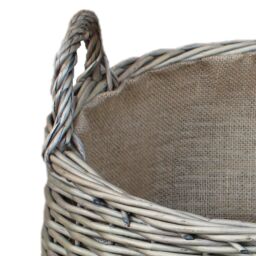 Red Hamper Wicker Antique Wash Stumpy Basket in Brown - Size: Small - thumbnail 2