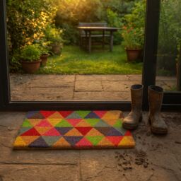 Nicola Spring Coir Door Mat - 90 x 60cm - Triangles - Size: 90 cm x 60 cm - thumbnail 2