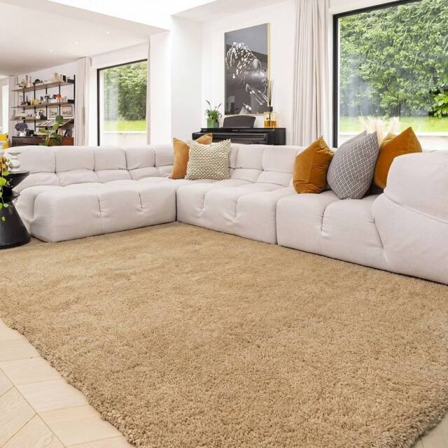 Kukoon Beige Washable Machine Shaggy Premium Rug - Size: 120 cm x 170 cm - image 1