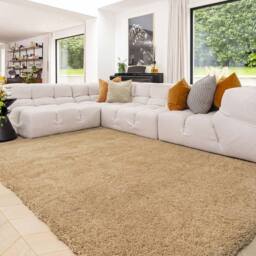 Kukoon Beige Washable Machine Shaggy Premium Rug - Size: 120 cm x 170 cm - thumbnail 1