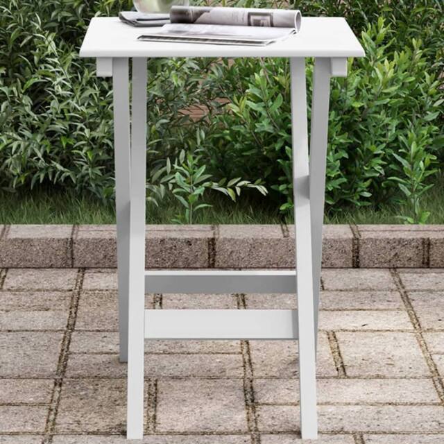 Berkfield Home Side Table Foldable White Solid Wood Poplar - image 1
