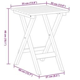 Berkfield Home Side Table Foldable White Solid Wood Poplar - thumbnail 9