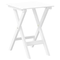 Berkfield Home Side Table Foldable White Solid Wood Poplar - thumbnail 2
