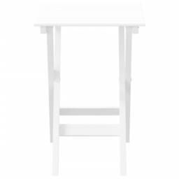 Berkfield Home Side Table Foldable White Solid Wood Poplar - thumbnail 4