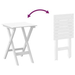Berkfield Home Side Table Foldable White Solid Wood Poplar - thumbnail 8