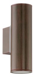 Loops IP44 Outdoor Wall Light Antique Brown Steel Up & Down Lamp 1 x 60W E27 Bulb in Metallics