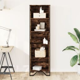 Berkfield Home Bookcase Smoked Oak 50x31x169 cm Engineered Wood in Brown - Size: 50 x 31 x 169 cm - thumbnail 3