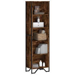 Berkfield Home Bookcase Smoked Oak 50x31x169 cm Engineered Wood in Brown - Size: 50 x 31 x 169 cm - thumbnail 1