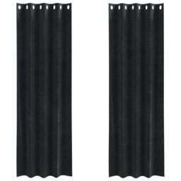 Berkfield Home Blackout Curtains with Eyelets 2 pcs Black Velvet - thumbnail 2